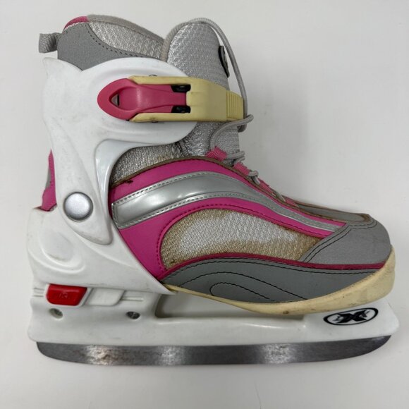 Adjustable Girls Ice Skates size 3-6 Pink & Gray‎ - Picture 2 of 7
